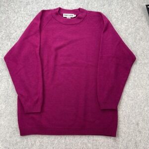 Richard And Company Sweater Womens Medium Pink Angora Lambswool Crewneck Knit